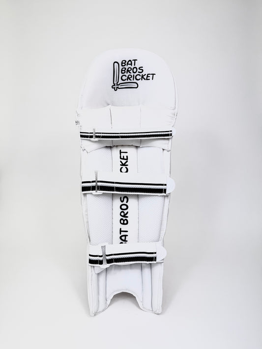 nner view of Bat Bros Jet Edition batting pad showing ambidextrous strap system and branding