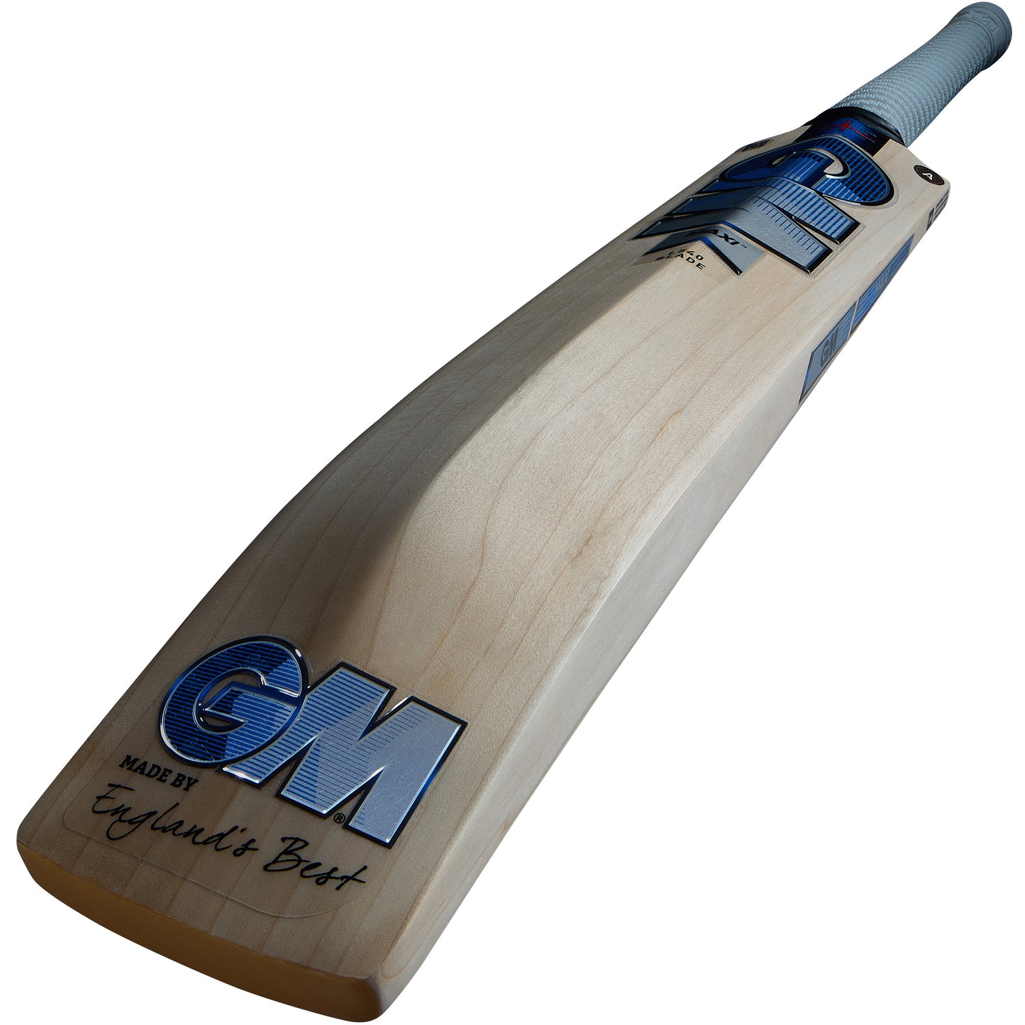 Spine and edge view of GM Maxi 909 cricket bat showing thick profile