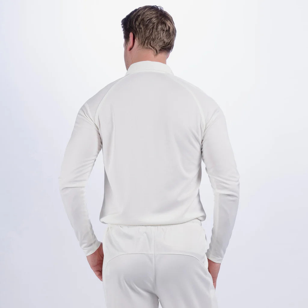 Gray Nicolls Matrix V2 long sleeve cricket shirt ivory back view