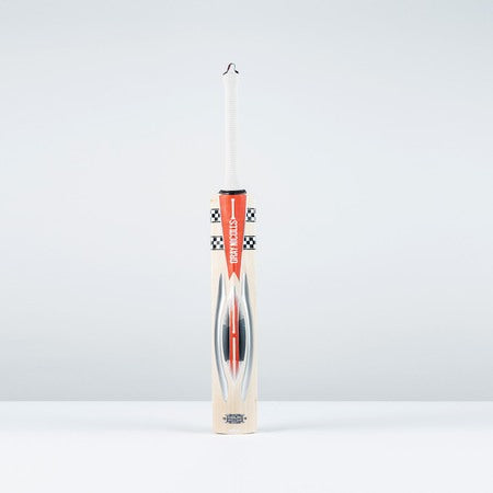 Rear view of Gray-Nicolls PowerScoop Pro bat clearly displaying double scoop and rear stickers.