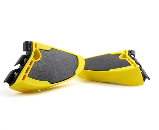 Masuri StemGuard Lite Junior full set with yellow frame and black inner padding shown flat
