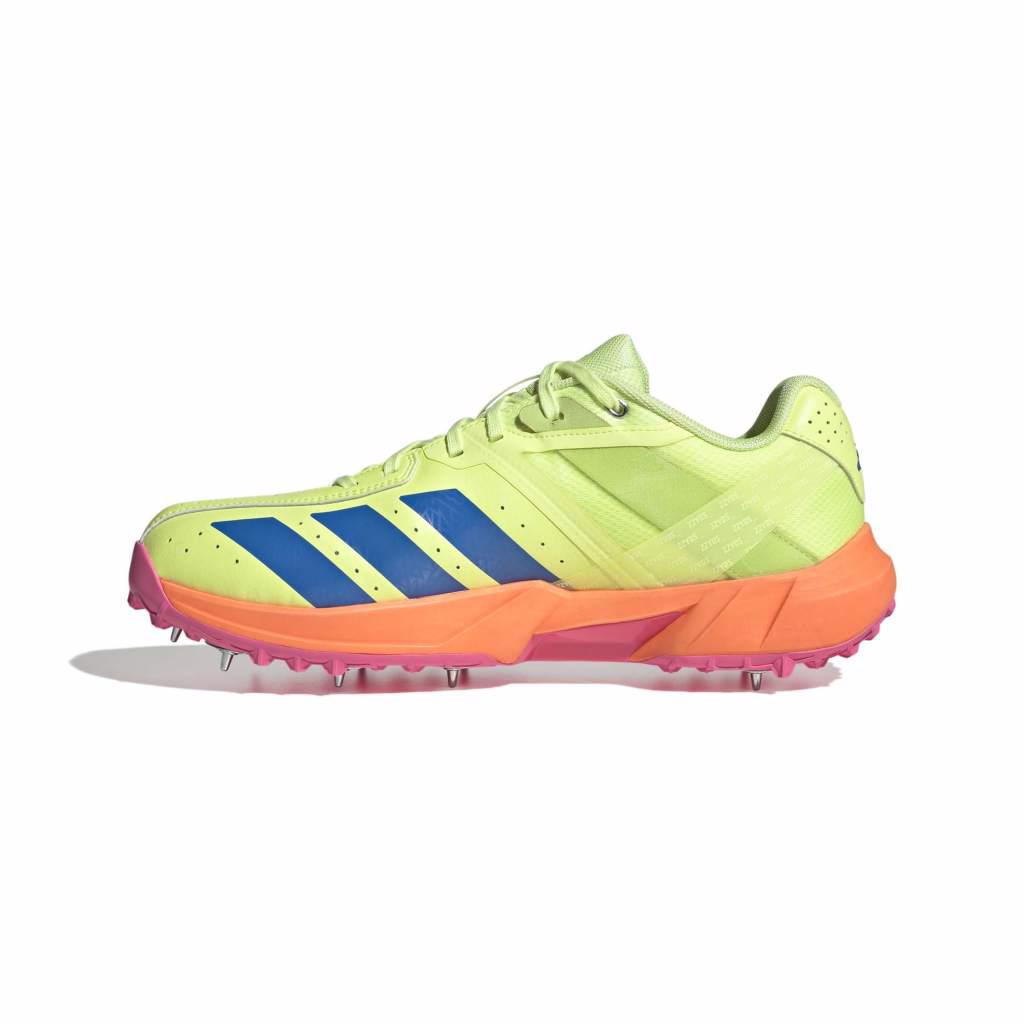 Side profile of Adidas 22YDS Incurza cricket shoe yellow