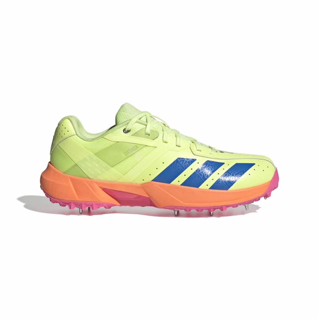 Top view of Adidas 22YDS Incurza cricket shoe yellow