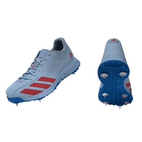 Adidas Howzat Spike Junior cricket shoe Crystal Sky side view