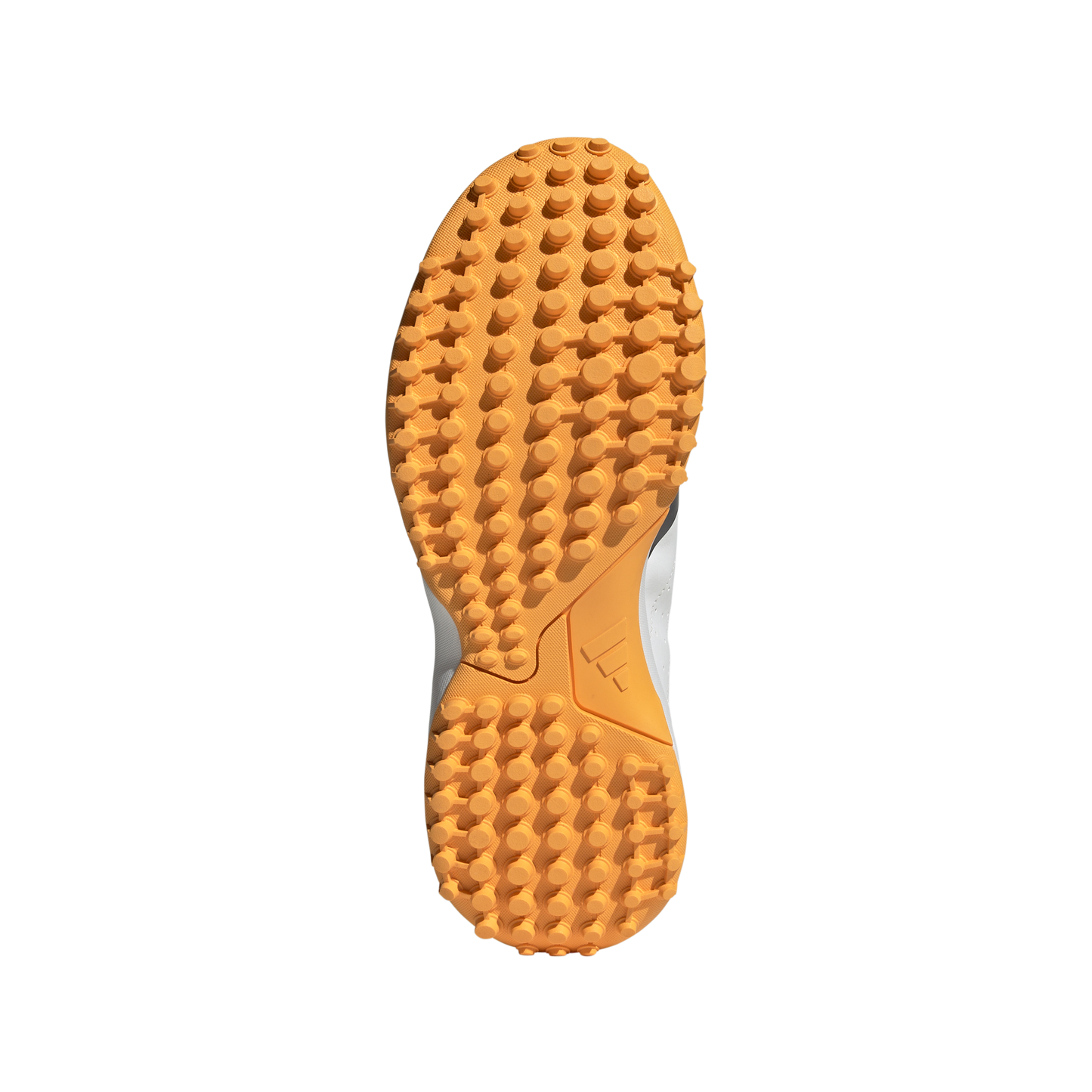Outsole view of the Adidas Howzat spikeless indoor cricket shoe with full-length rubber grip.