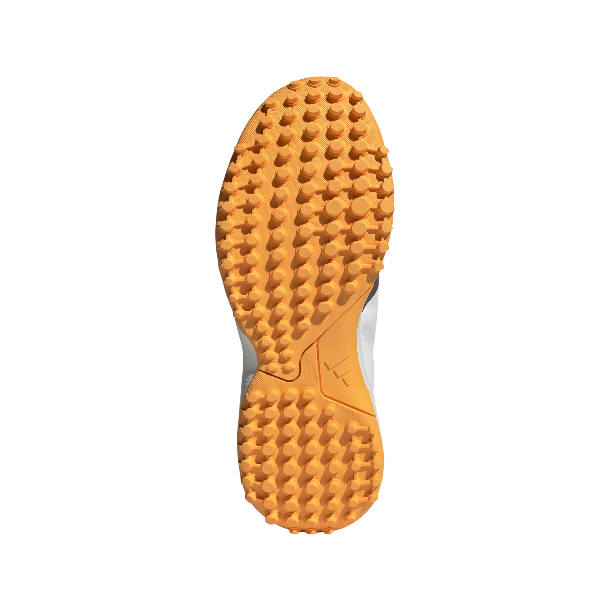 Outsole view of the Adidas Howzat spikeless indoor cricket shoe with full-length rubber grip.
