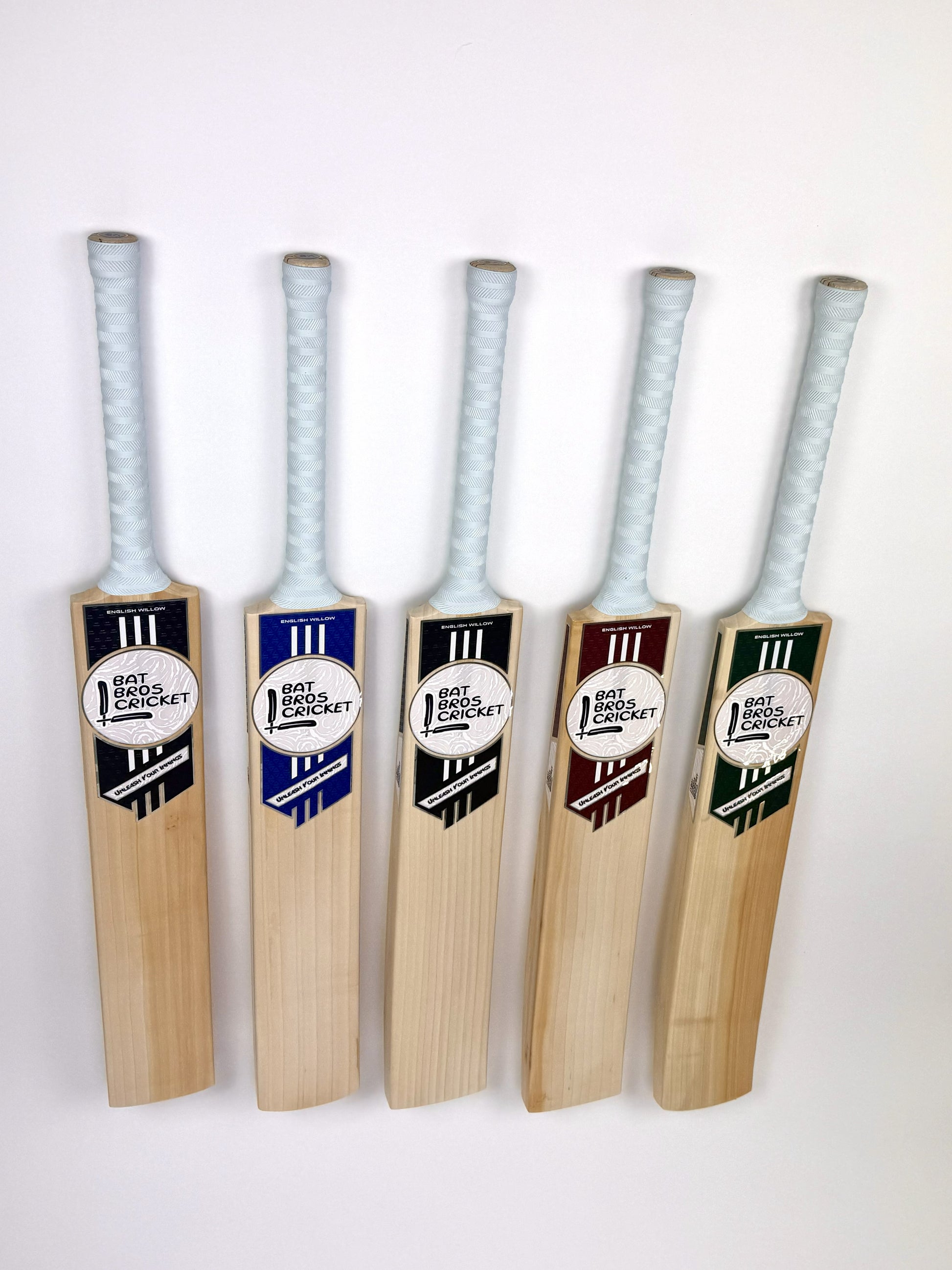 Bat Bros Grade 1 cricket bat range display