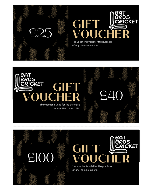 Group image of Bat Bros Cricket gift vouchers in all denominations