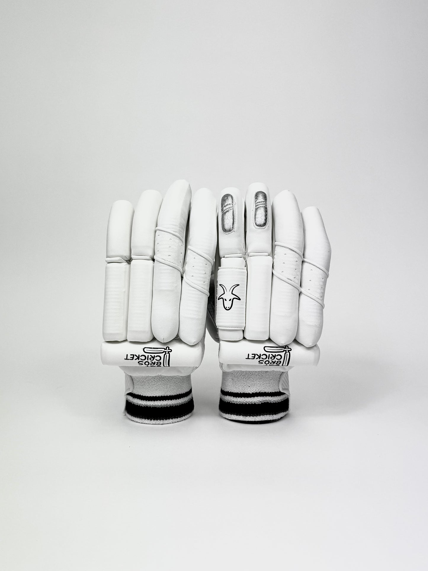 Back view of Bat Bros Goat Edition batting gloves showing logo and finger rolls
