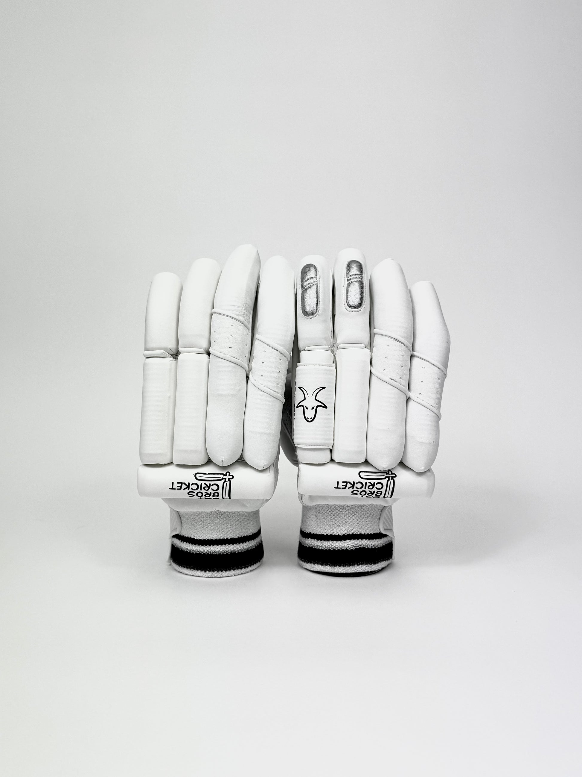 Back view of Bat Bros Goat Edition batting gloves showing logo and finger rolls
