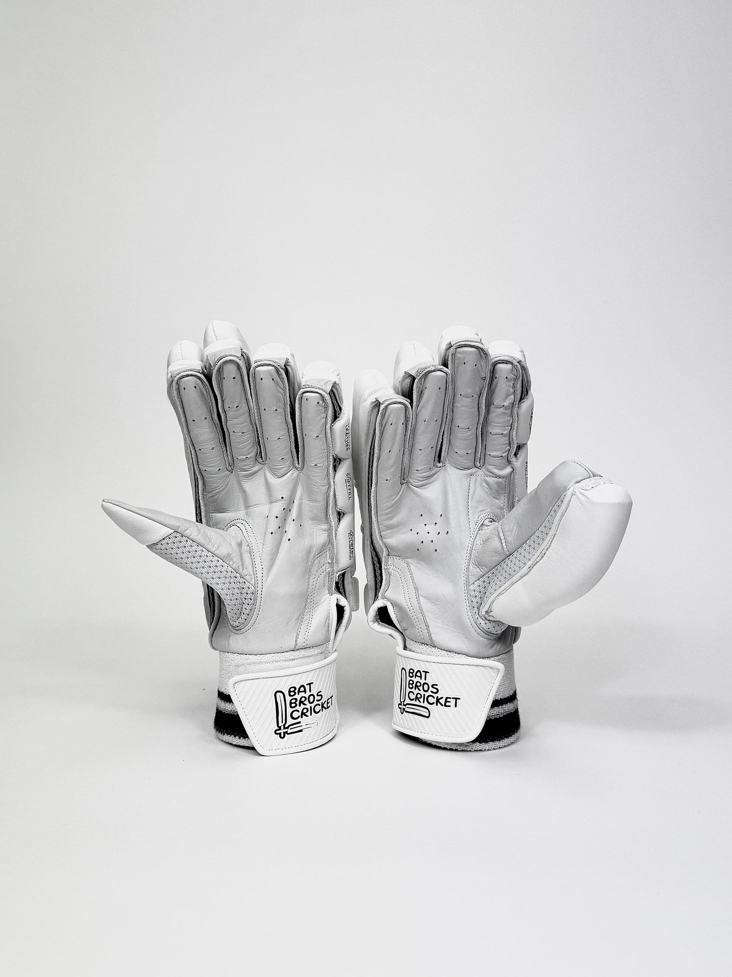 Palm view of Bat Bros Goat Edition gloves showing premium sheep leather and reinforcement patch