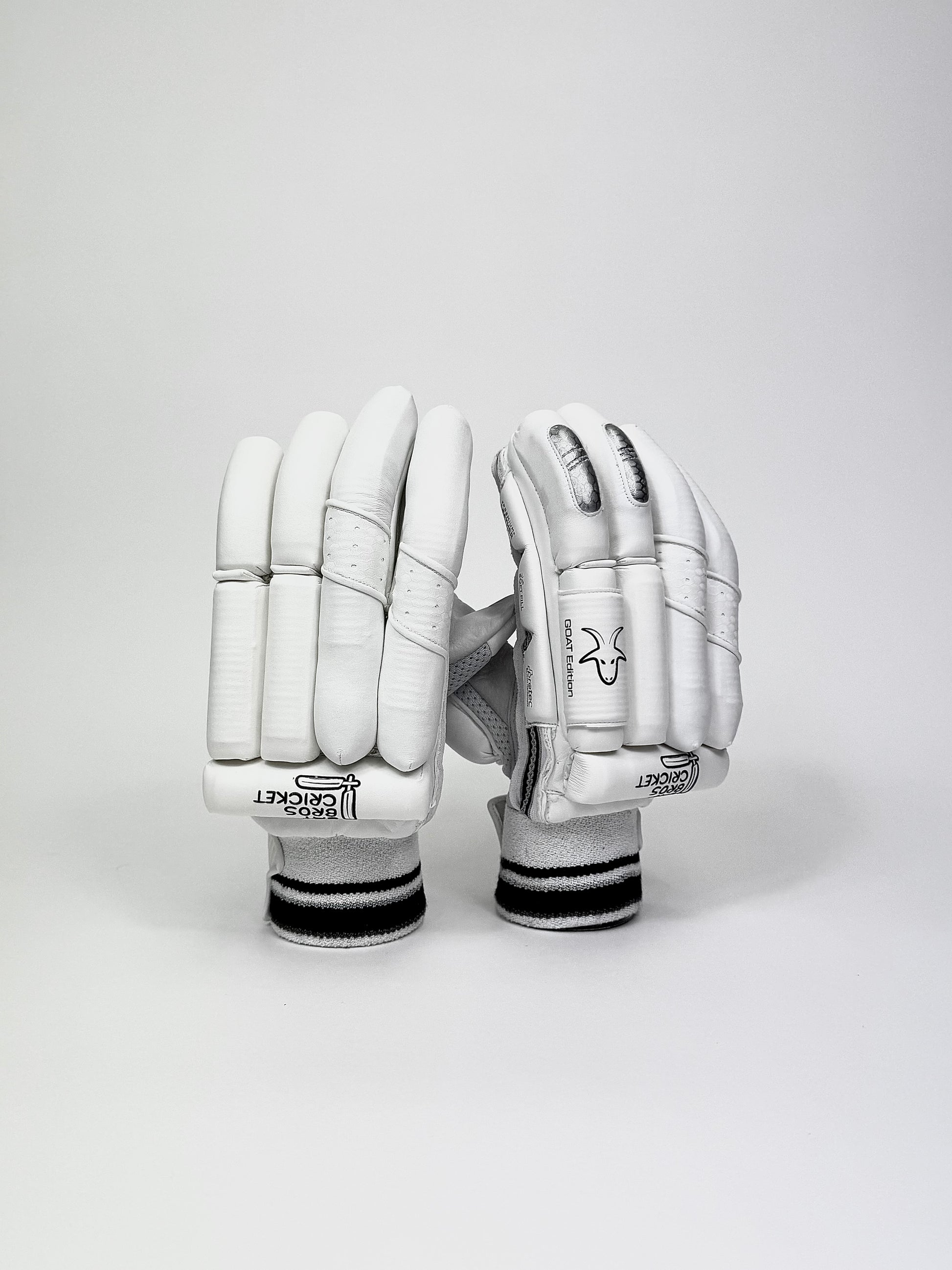 Slight angle view of Goat Edition batting gloves highlighting shape and build
