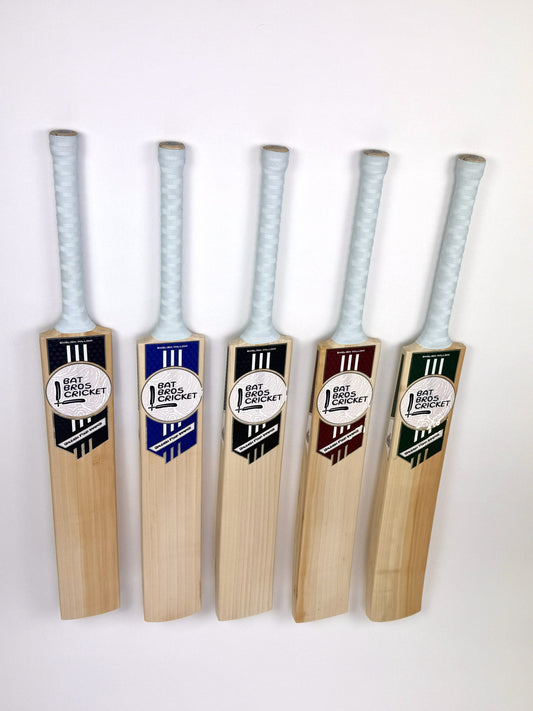 Bat Bros Grade 2 junior cricket bat range display