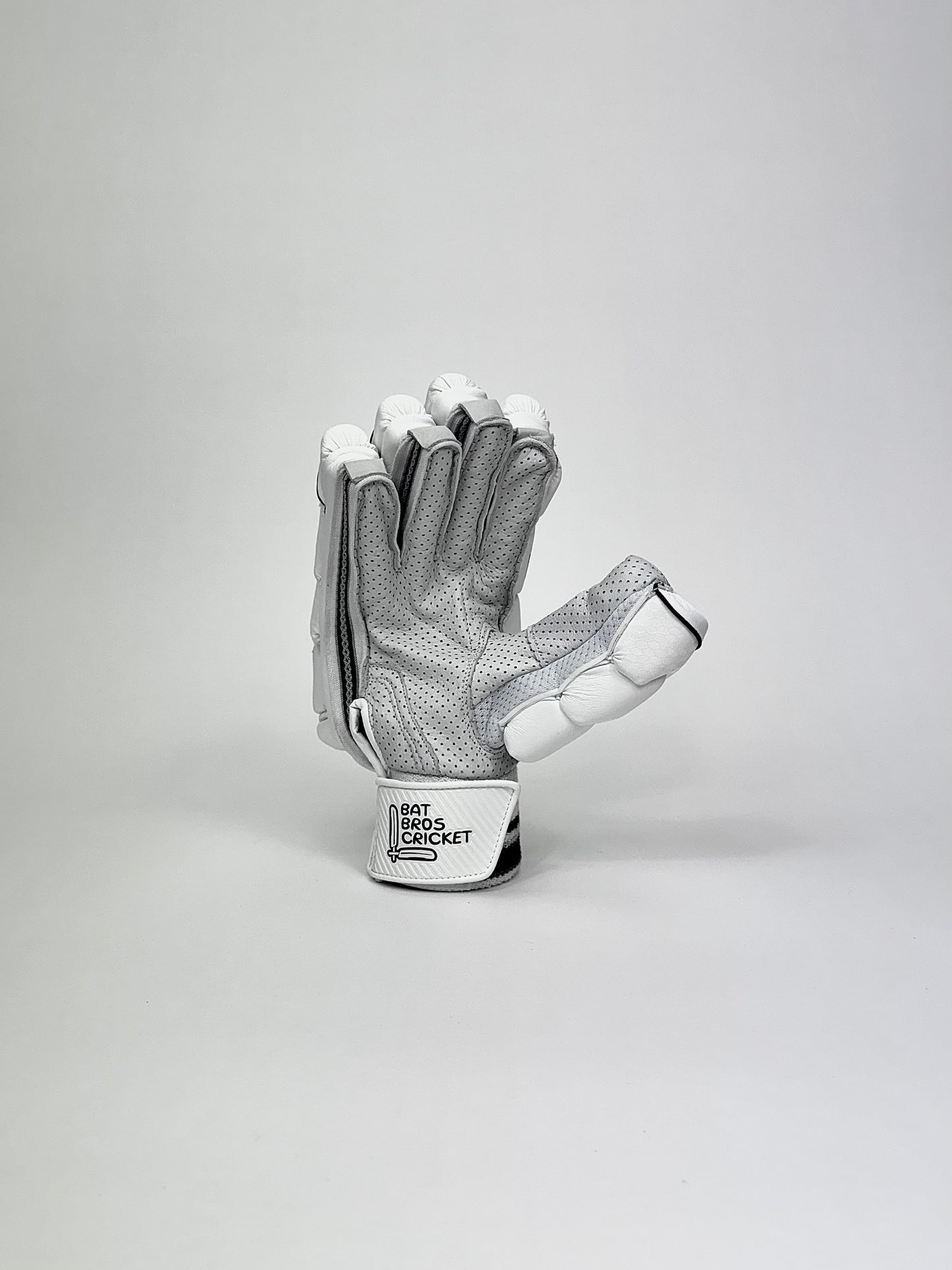 Front palm view of single Bat Bros Players Edition batting glove showcasing Pittards leather and stitch detailing