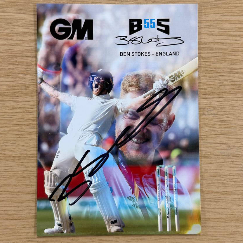 Ben Stokes BS55 Limited Run certificate of authenticity and signed Ben Stokes card