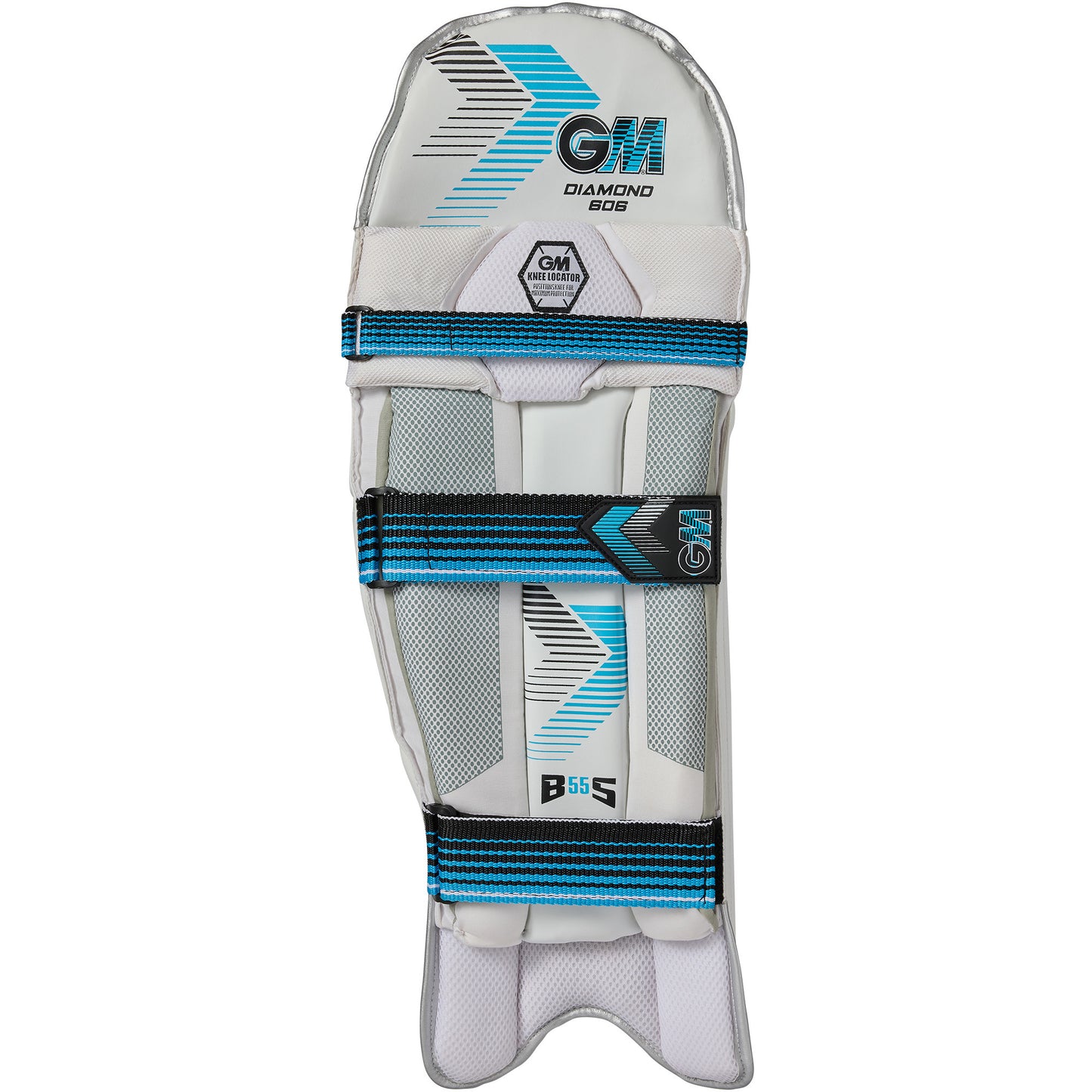 Rear view of GM Diamond 606 batting pads
