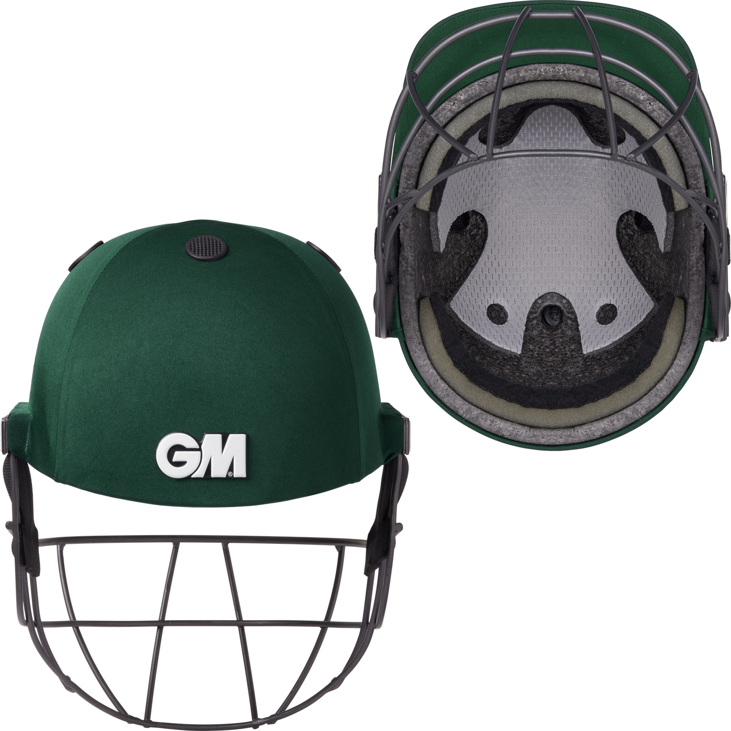 GM Maestro green cricket batting helmet with steel grille