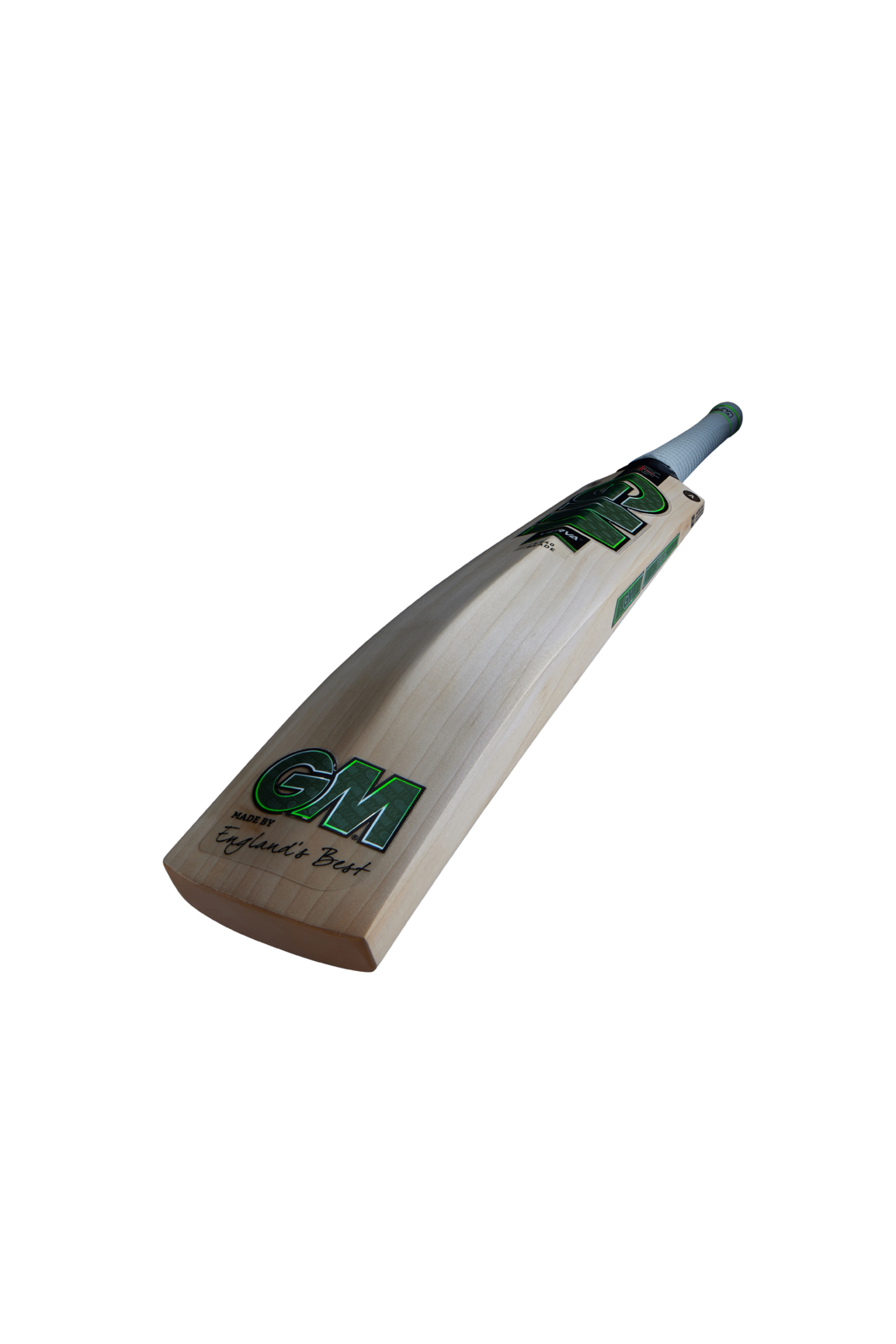 Back view showing GM branding and spine contour of Verva 606 cricket bat