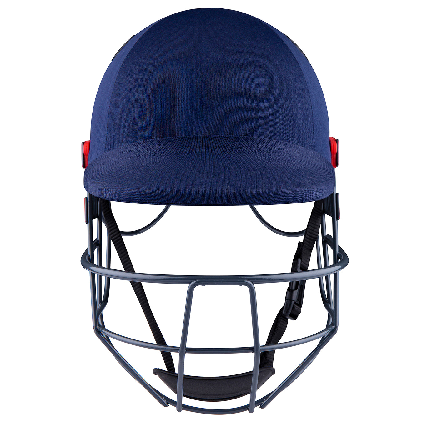 front view of Atomic 360 Helmet in navy with grille and peak