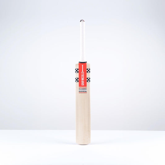 Gray-Nicolls Classic Academy junior cricket bat front view with traditional blade and red-check branding