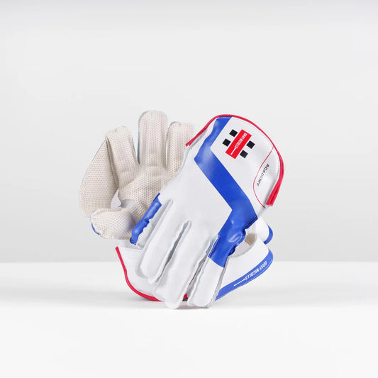 Gray Nicolls Classic Academy junior wicket keeping gloves angled view