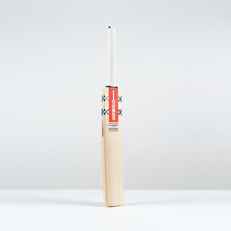 Front-right angle of the Gray-Nicolls Classic Pro Performance bat showing blade shape and spine alignment.