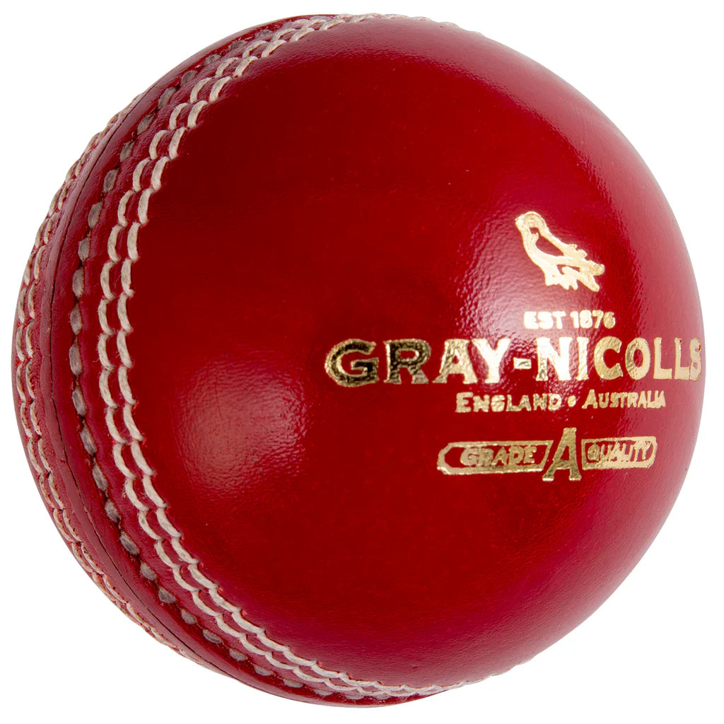 Gray Nicolls Crest Elite red cricket ball front view