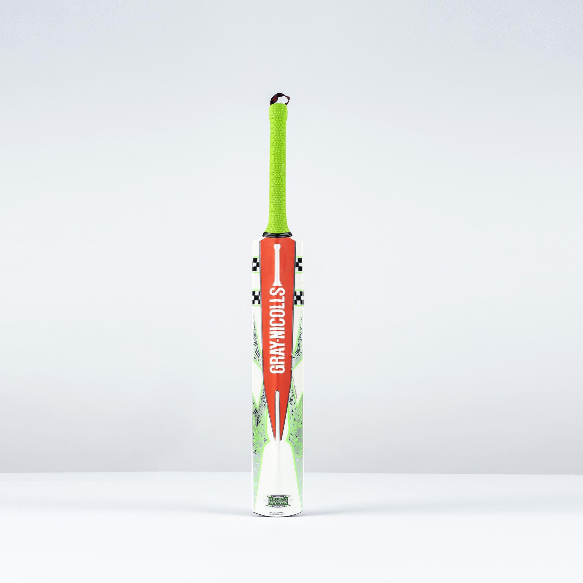 Rear view of the Gray Nicolls Havoc 1.3 Thunder junior cricket bat with handle and grip detail.