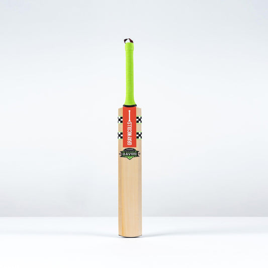 Front view of the Gray Nicolls Havoc 1.3 Thunder junior cricket bat