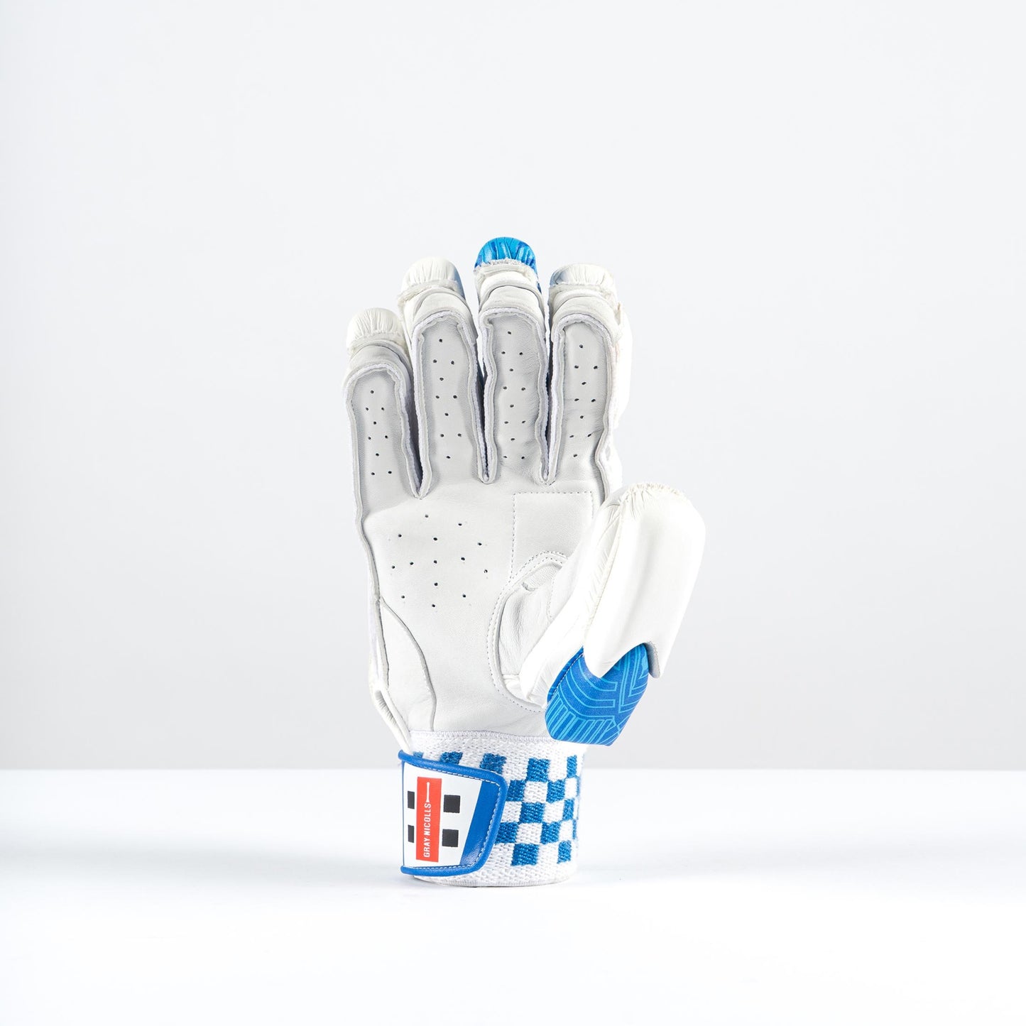 palm view of Gray Nicolls Havoc 1.0 gloves with premium leather palm and finger ventilation