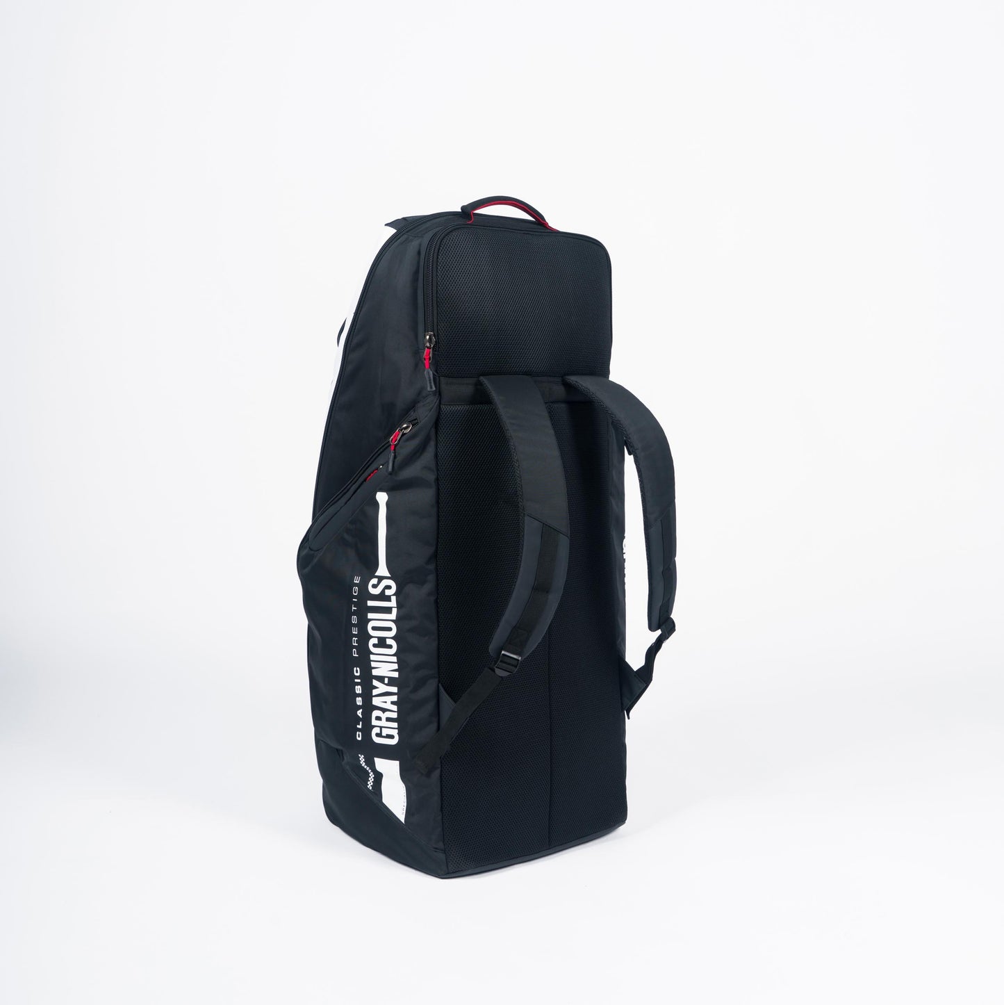 Side view of Gray-Nicolls Prestige duffle cricket bag showing compartments and straps