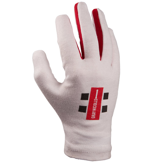 front view of Gray-Nicolls Pro Full Finger Batting Inners showing red and black logo