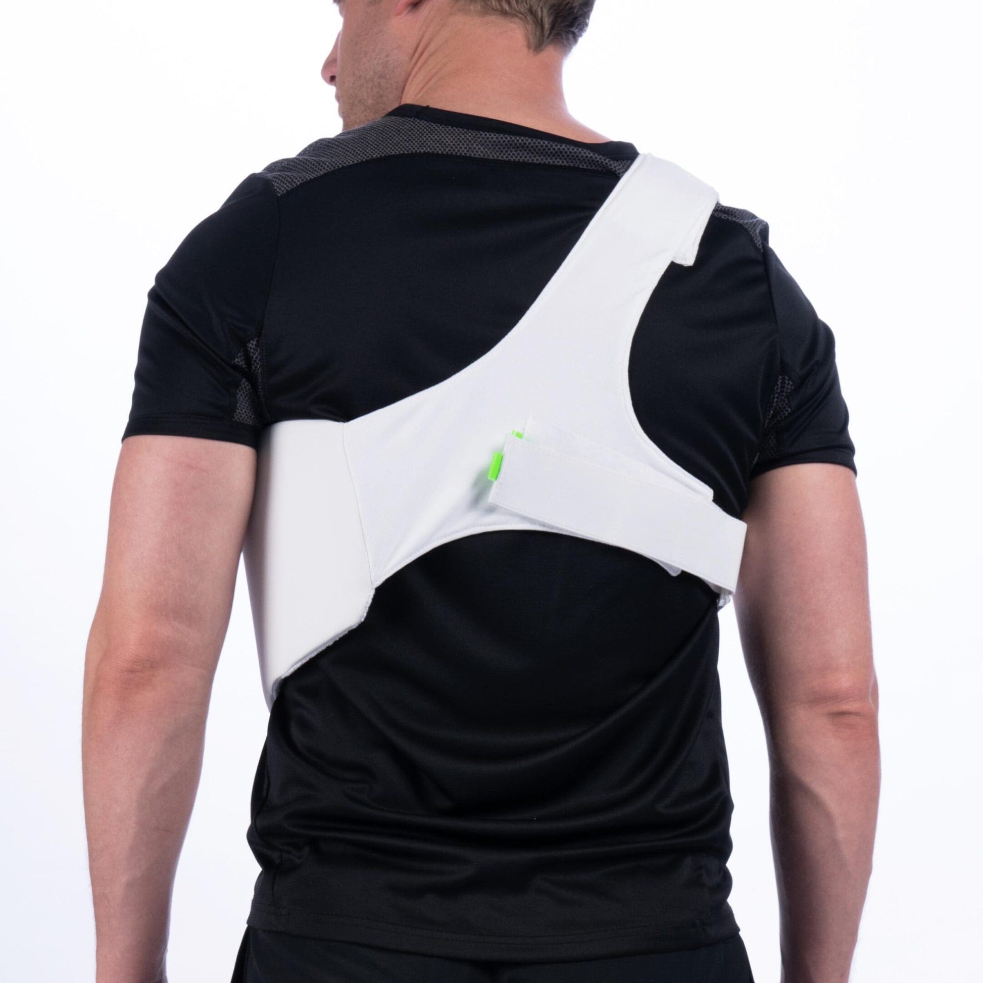 Back view of Gray-Nicolls Pro Performance upper body guard with stretch straps for a secure fit