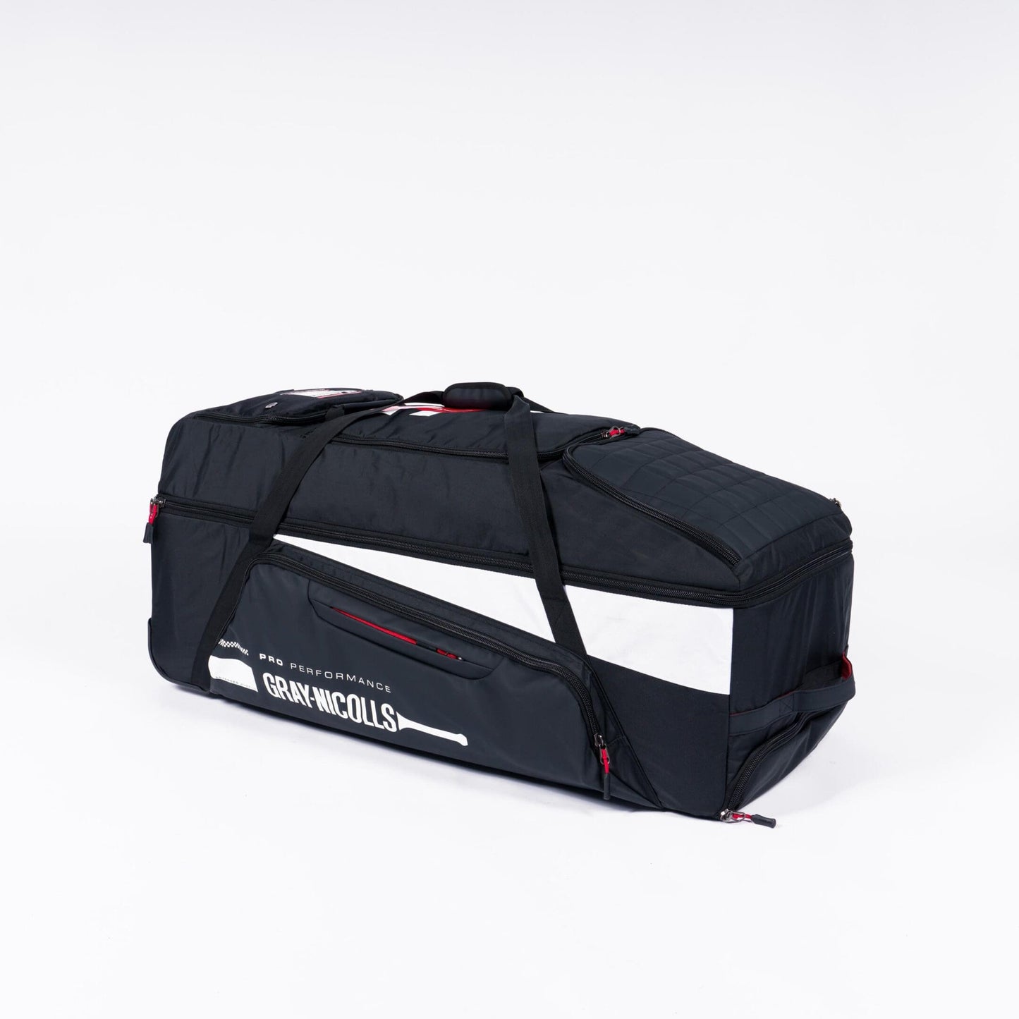Gray-Nicolls Wheelie Bag laid flat, displaying top access and zipper design