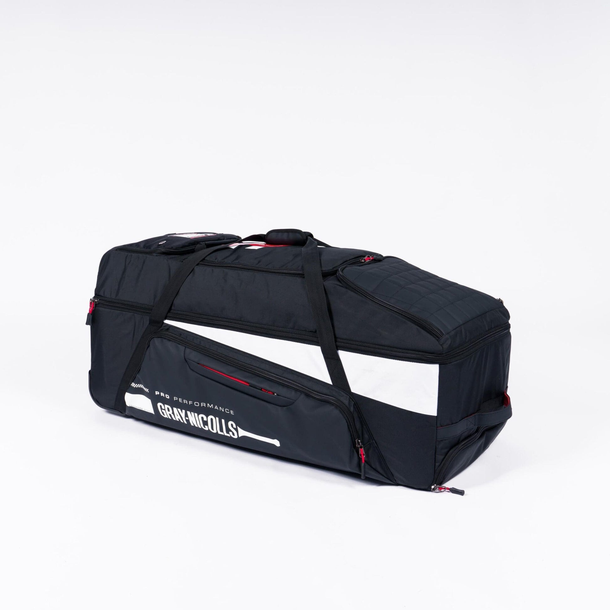 Gray-Nicolls Wheelie Bag laid flat, displaying top access and zipper design