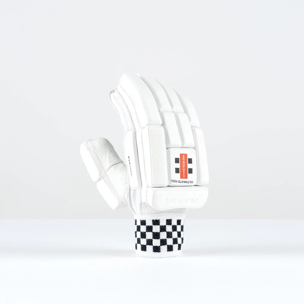 angled view of right-hand Classic Ultimate 400 Glove showing side bar protection