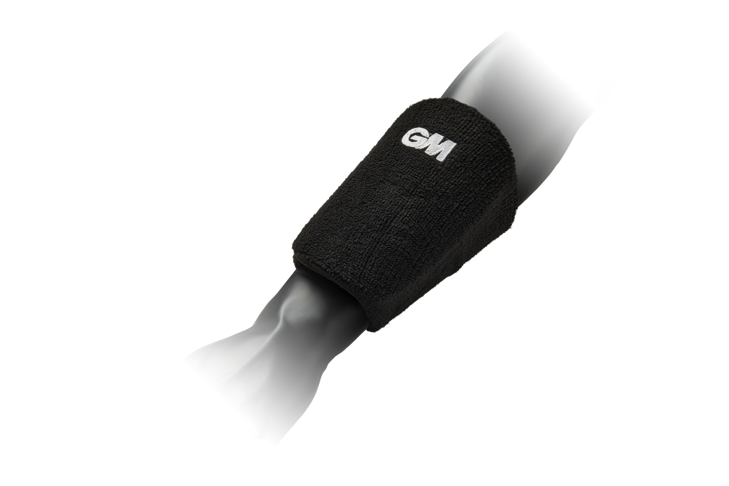 GM wrist guard top down view on arm in black