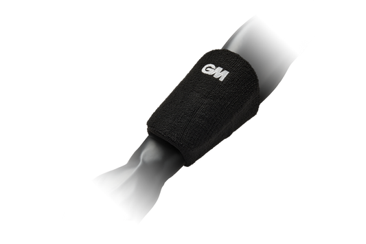 GM wrist guard top down view on arm in black