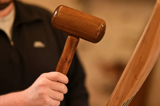 Hand knocking in service using a cricket bat mallet at Bat Bros Cricket