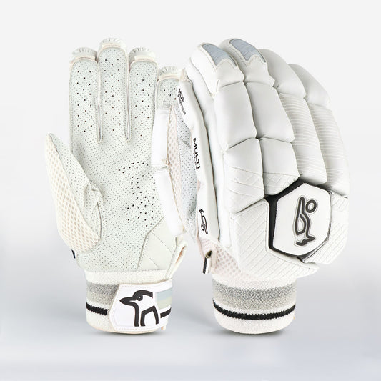 Front view of Kookaburra 2.1 cricket batting gloves showing padded finger protection.