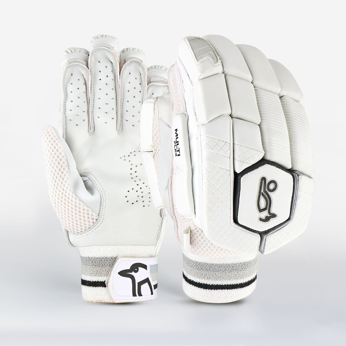 Front view of Kookaburra 3.1 cricket batting gloves showing padded finger protection.