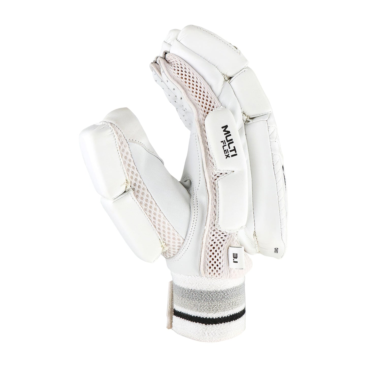 Side profile of a Kookaburra 3.1 cricket batting glove showing finger shape and wrist fit.