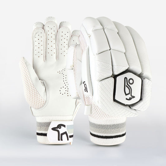 Front view of Kookaburra 4.1 cricket batting gloves showing premium finger padding.