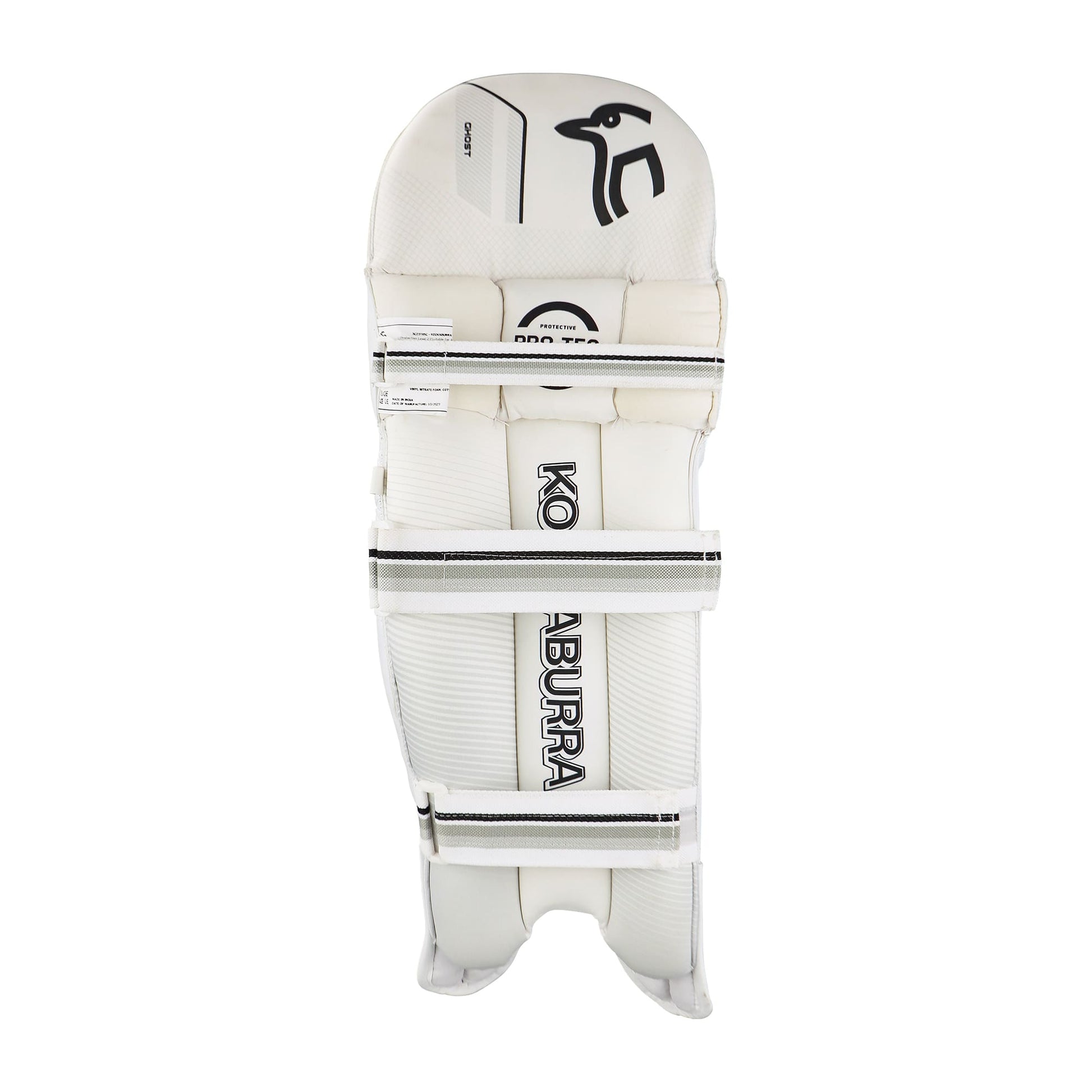 Back view of Kookaburra Ghost 5.1 pads with soft inner lining, multiple straps and secure fit system