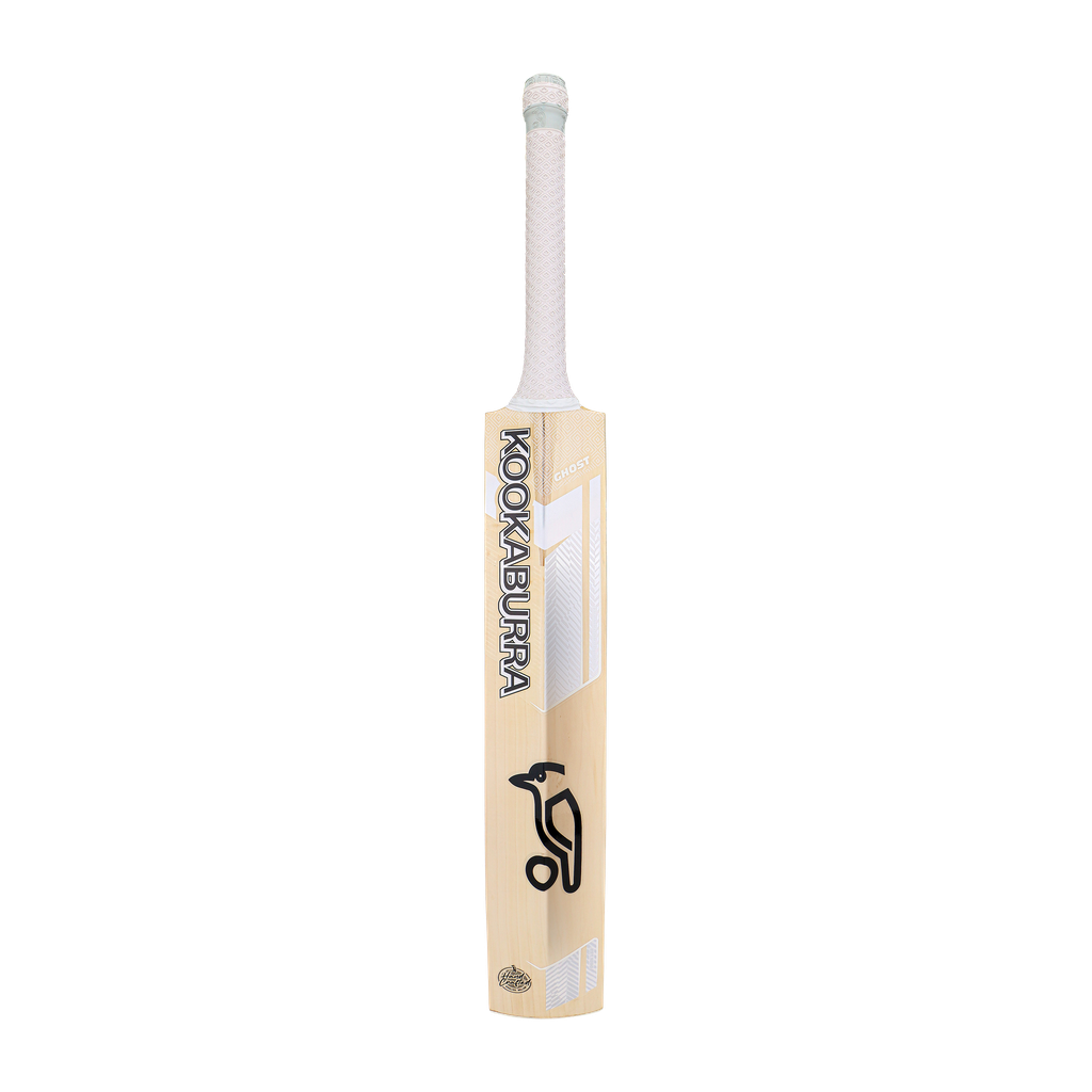 Back view of the bat with Kookaburra Ghost branding and spine shape
