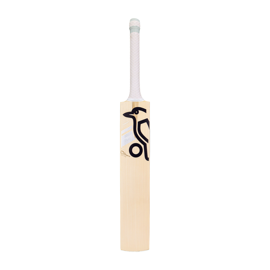 Front view of Kookaburra Ghost Pro Players Edition 2026 cricket bat with clean blade and silver branding