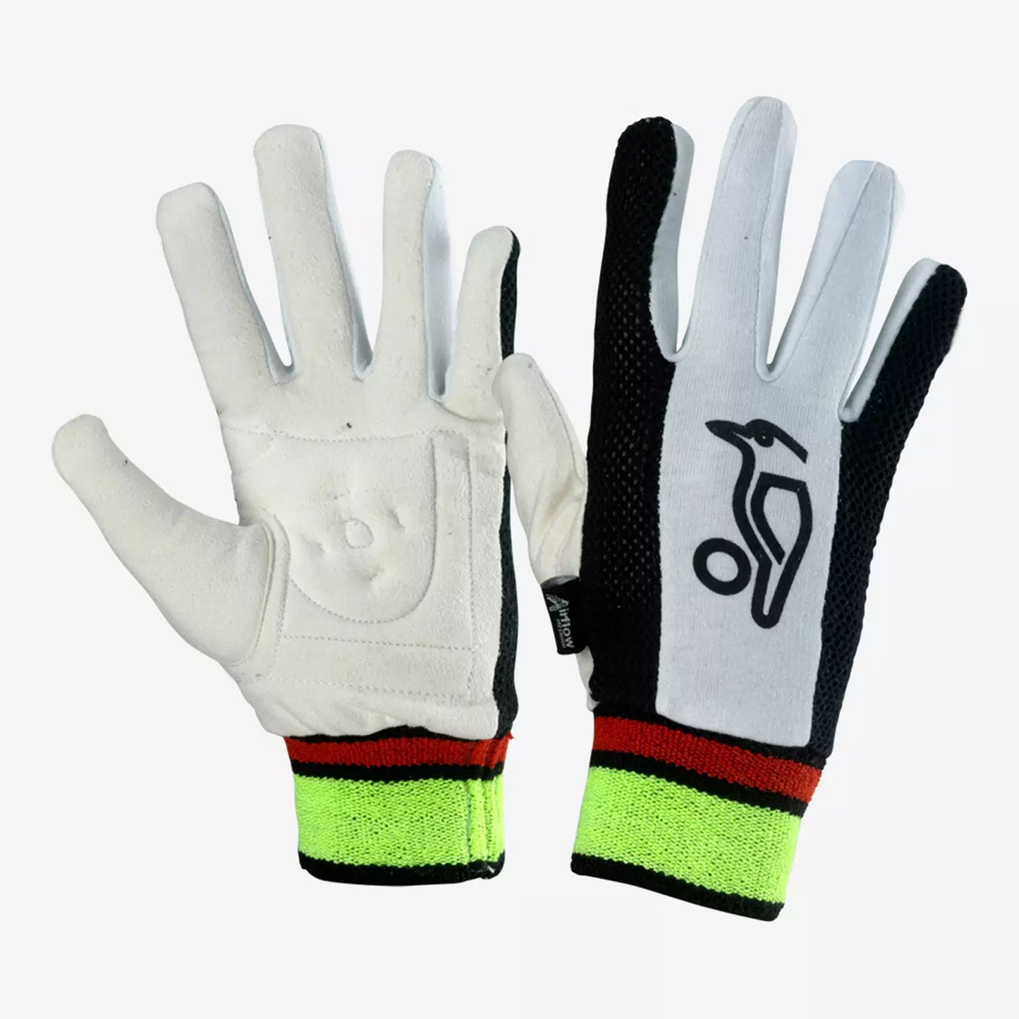 Pair of Kookaburra padded chamois wicket keeping inner gloves with stitched foam palm and mesh back – ideal for added comfort and moisture control