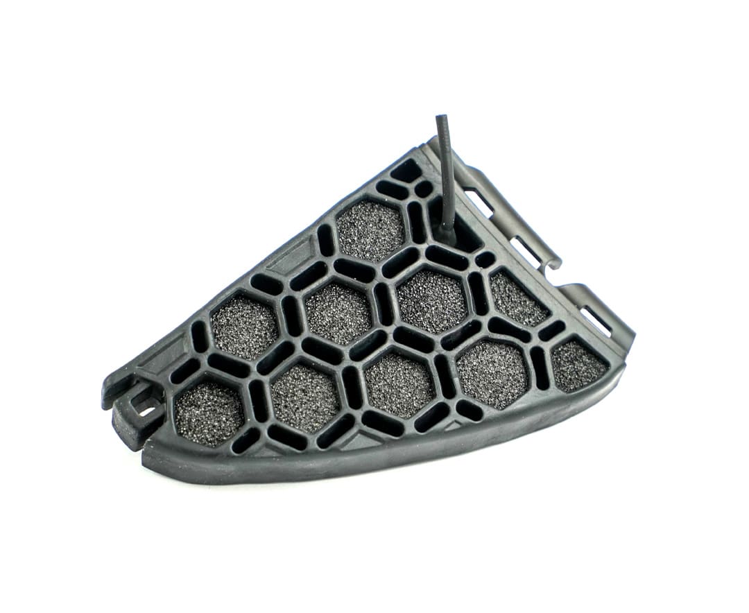 Close-up of one piece of Masuri StemGuard Elite Senior showing honeycomb protective shell