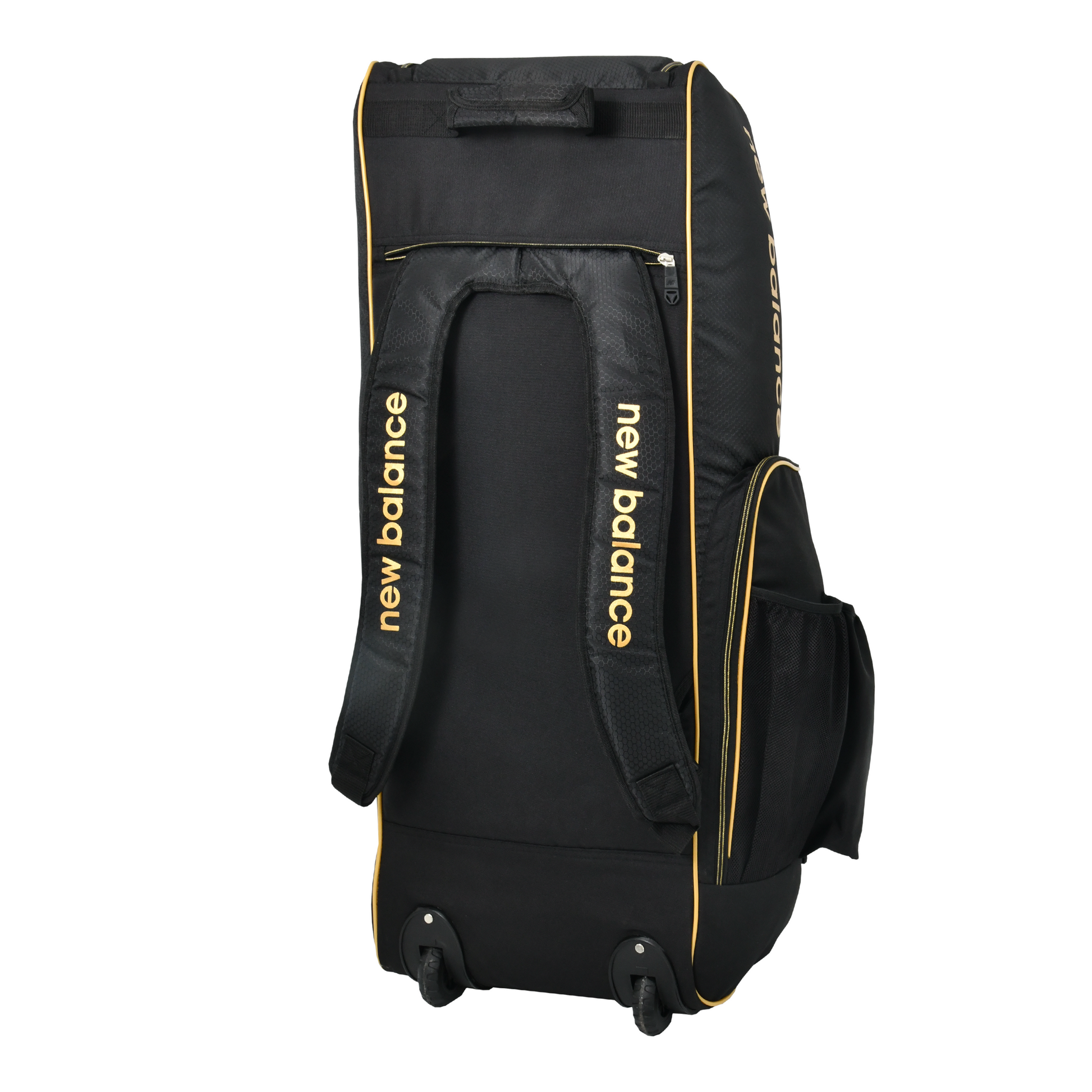 side view of New Balance 800 Cricket Bag showing multiple compartments