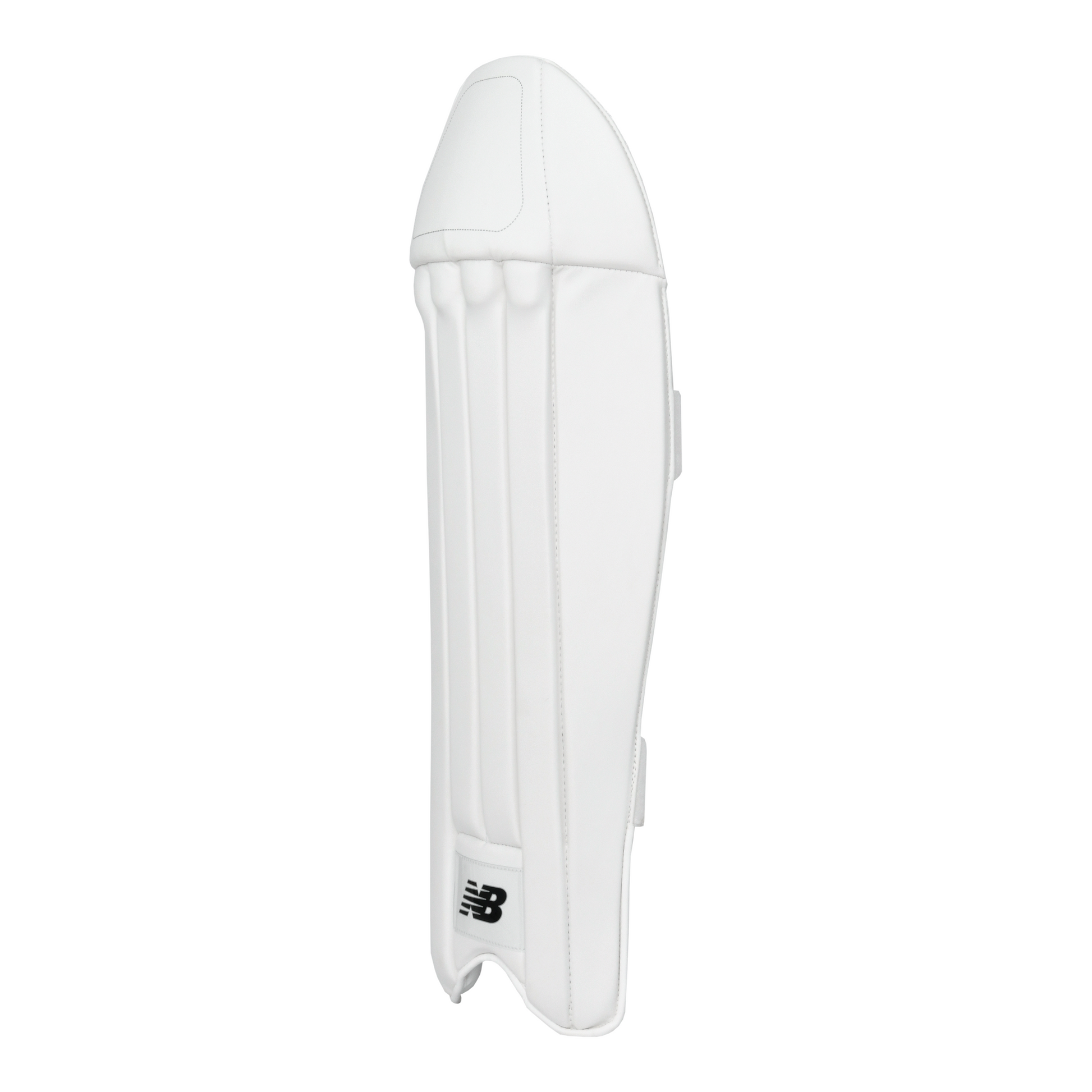 Side profile of New Balance 800 wicket keeping pads highlighting slim shape and instep protection.